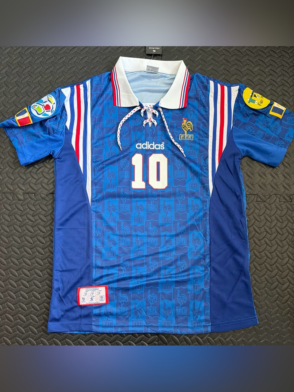 Zidane France Home Retro Jersey Euro 1996 #10 Vintage Style (Runs Small)
